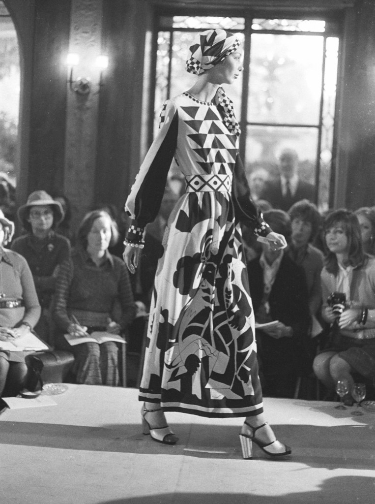 1973, the Rachmaninoff dress, emblematic of 70s aesthetic from Chloe fashion show.