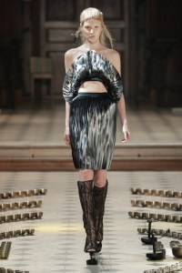 Iris van Herpen Seijaku couture creation inspired by cymatics and sound waves, with hand-blown glass bubbles coated in silicone forming bioluminescent patterns.